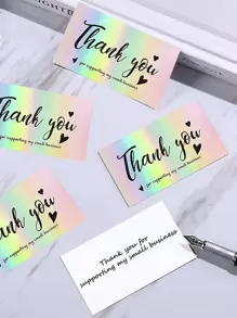50 Thẻ Lời Chào Cảm Ơn Bạn Đã Đặt Hàng Thẻ Giấy Kraft Cho Cửa Hàng Nhỏ Quà Tặng Thủ Công DIY Trang Trí Thẻ, Giáng Sinh - Nhiều màu - Xem 1