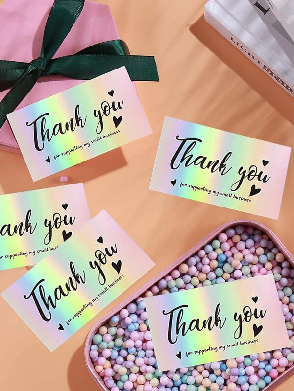 50pcs Greeting Tags Thank You For Your Order Kraft Paper Card For Small