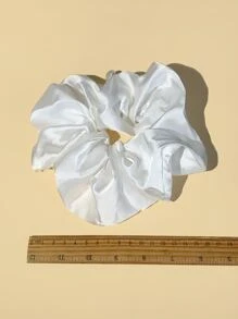 Minimalist Solid Scrunchie Casual Valentine's Day Valentines Scrunchies Hair Ties Scrunchy Hair Ties - White - View 5