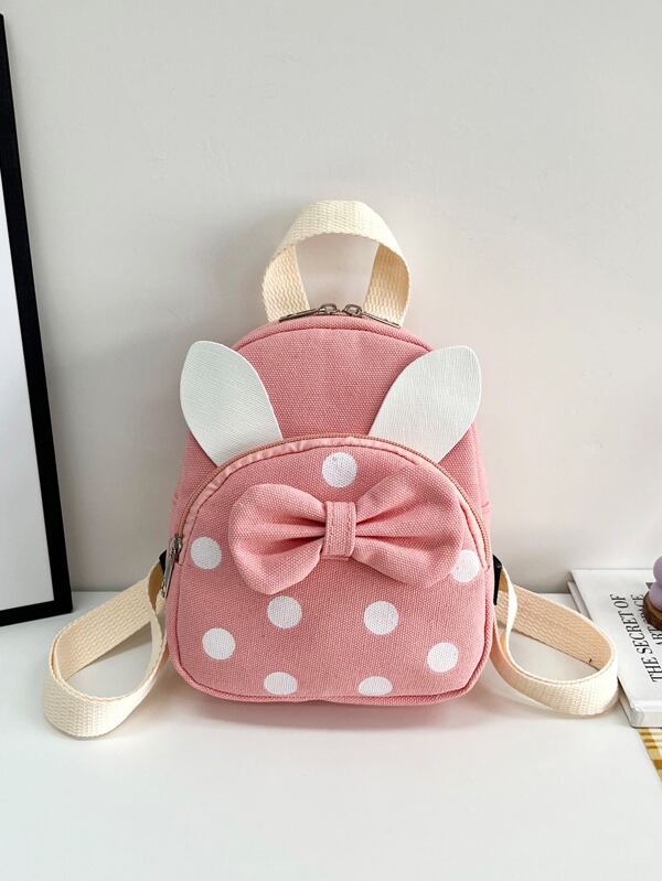 Girls Bow Detail Polka Dot Pattern