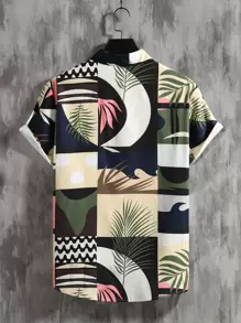 Manfinity RSRT 男士1入組撞色熱帶圖案襯衫 - 彩色 - 查看 2