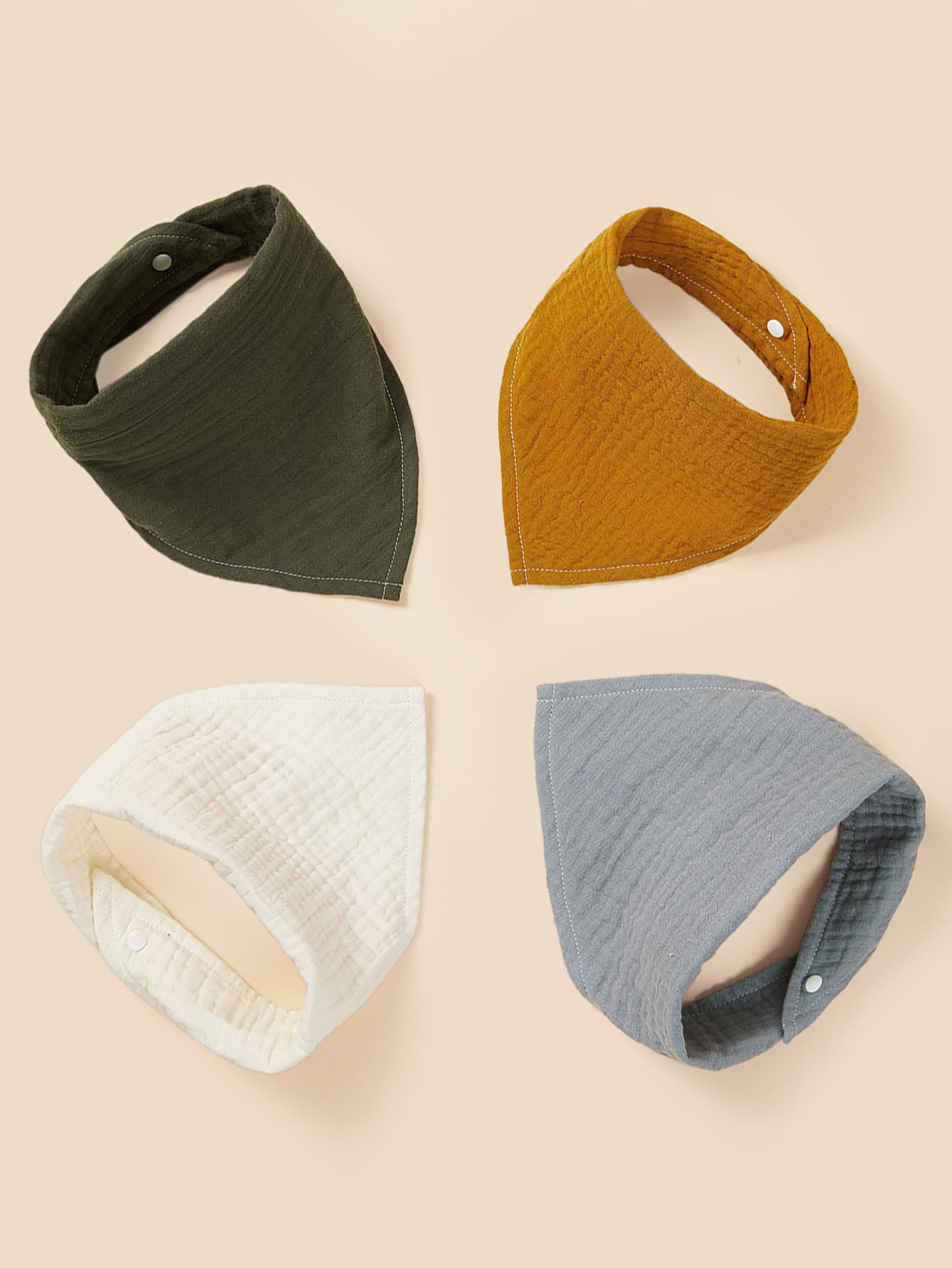 Yếm Bandana Màu Rắn Cho Bé 4 Mảnh - Nhiều màu - Xem 1