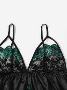 Áo Lót Gọi cảm Kích Thước Lớn Tương phản ren Hoa Gợi cảm - màu đen - Xem 4