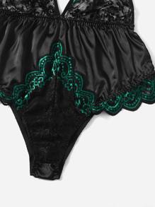 Áo Lót Gọi cảm Kích Thước Lớn Tương phản ren Hoa Gợi cảm - màu đen - Xem 5