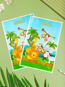 10pcs Cartoon Animal Print Gift Bag - Multicolor - View 3