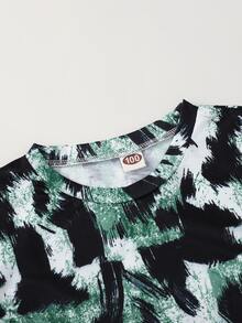 Toddler Girls Brush Print Tee & Shorts - Multicolor - View 3