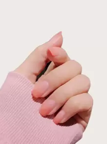 Nail Nina 24pcs Short Square Fake Nail & 1pc Nail File & 1sheet Tape - Pink - View 1