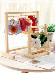 10pcs Wooden Doll Clothes Hanger - Apricot - View 2