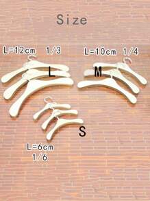 10pcs Wooden Doll Clothes Hanger - Apricot - View 7