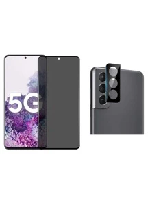 1pc Privacy Screen Protector & 1pc Camera Lens Protector Compatible With Samsung - View 2