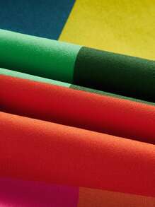 SHEIN EZwear Colorblock Plaid Drop Shoulder Crop Shirt - Multicolor - View 4