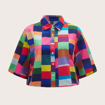 Colorblock Plaid Dr…