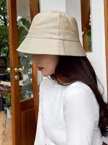 DAZY Sombrero cubo con diseño de puntada - Beis - Ver 4