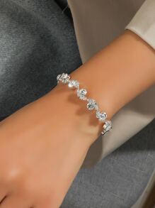 Pulsera con diseño de diamante de imitación - Plateado - Ver 1