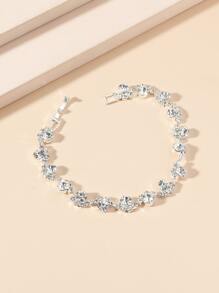 Pulsera con diseño de diamante de imitación - Plateado - Ver 2