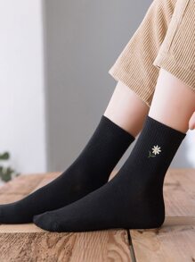 5 pares Calcetines de tripulación con bordado floral - Multicolor - Ver 2