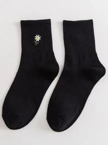 5 pares Calcetines de tripulación con bordado floral - Multicolor - Ver 3