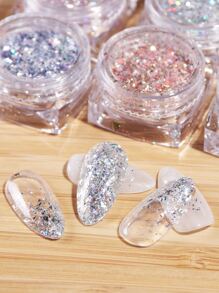 6boxes Glitter Nail Powder - Multicolor - View 3