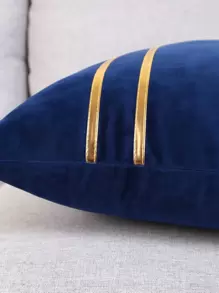 1PC Metallic Detail Cushion Cover Without Filler, Simple Throw Pillow Case, For Sofa, Living Room