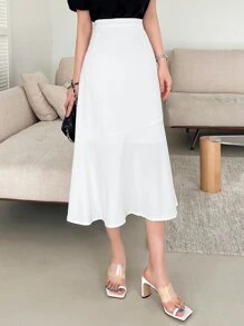 DAZY 纯色荷叶边半身裙