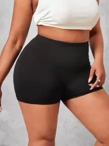 Slaydiva Plus Cartoon And Slogan Graphic Leggings For Summer - Black - View 4