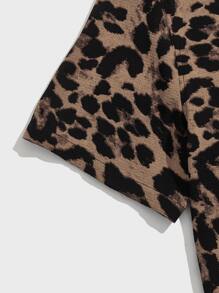 GENTILAND Bộ hai mảnh Nam Dây kéo Túi Nút phía trước Báo Giải trí - màu nâu - Xem 4