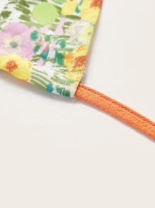 SHEIN ICON 90s Floral Print Lace Up Front Cami Top - Multicolor - View 4