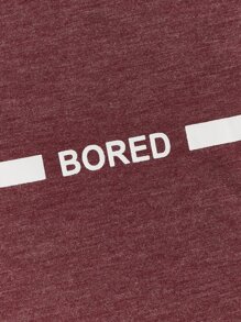 GENTILAND Men Contrast Panel Letter Graphic Tee - Redwood - View 4