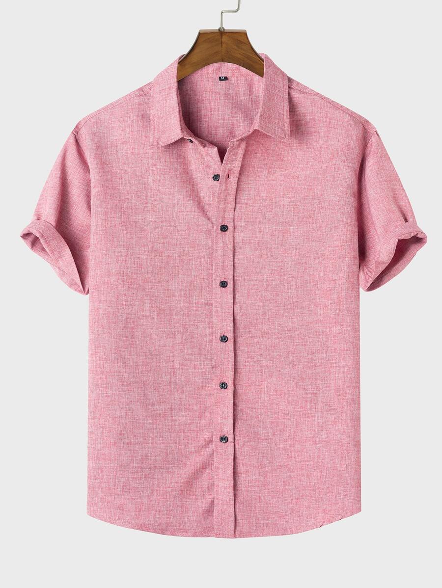 Manfinity Homme Men Button Front Shirt - Dusty Pink - View 1