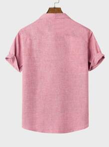 Manfinity Homme Men Button Front Shirt - Dusty Pink - View 2
