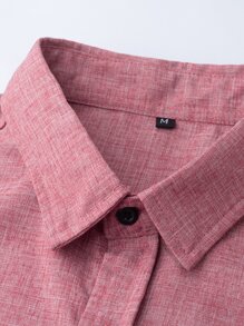 Manfinity Homme Men Button Front Shirt - Dusty Pink - View 4