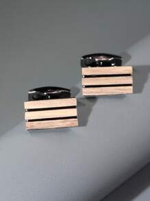 1 Pair Men's Square Cufflinks, Great Gift - Multicolor - View 1