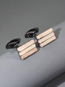 1 Pair Men's Square Cufflinks, Great Gift - Multicolor - View 2