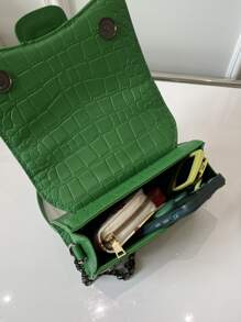 CONTAINEVERY Không thấm nước, nhẹ, túi hobo cá sấu mini dập nổi thông thường dành cho nữ tuổi teen Sinh viên đại học, tân binh và công nhân cổ trắng Hoàn hảo cho văn phòng, đại học, công việc, kinh doanh, đi làm - màu xanh lá - Xem 6