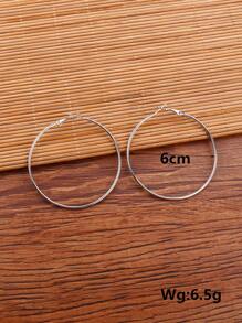 Minimalist Hoop Earrings - Silver - View 3
