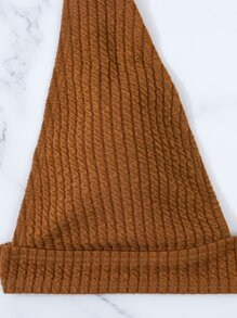 Solid High Waisted Bikini For Summer Beach - Rust Brown - View 6