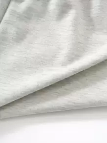 SHEIN Unity Letter Graphic Drawstring Waist Shorts - Light Grey - View 3