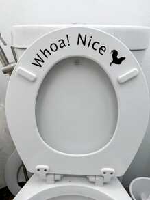 1pc Whoa! Nice Toilet Decoration Sticker - Black - View 3