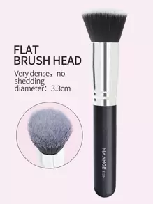 MAANGE 1 pieza/3 piezas/4 piezas Brocha de base de cabeza plana, herramientas de maquillaje con fibra suave para un fácil transporte, brocha para viaje