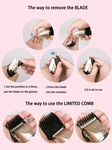 Men Electric Beard Trimmer - Gold - View 4