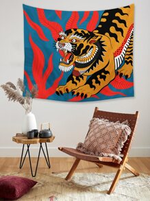 Magdalena Parfieniuk Tapiz con estampado de tigre - Multicolor - Ver 3