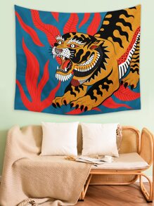 Magdalena Parfieniuk Tapiz con estampado de tigre - Multicolor - Ver 4