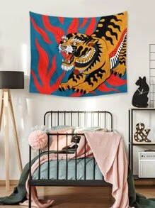 Magdalena Parfieniuk Tapiz con estampado de tigre - Multicolor - Ver 5