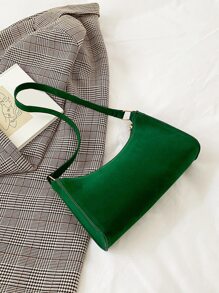 Suedette Minimalist Bag - Green - View 1