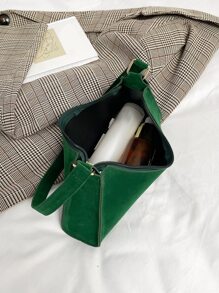 Suedette Minimalist Bag - Green - View 8