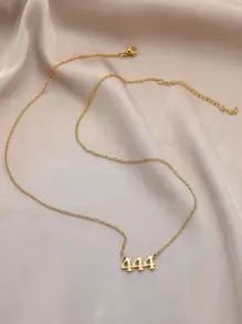 Collar Colgante De Número - Amarillo Oro - Ver 2