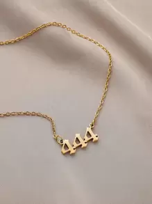 Collar Colgante De Número - Amarillo Oro - Ver 3