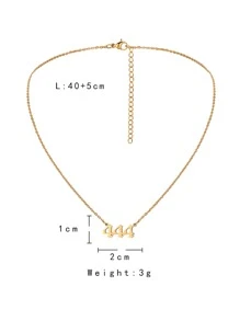 Collar Colgante De Número - Amarillo Oro - Ver 4