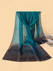 Graphic Chiffon Scarf - Multicolor - View 2