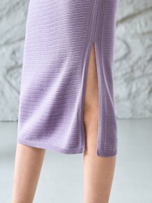 MOTF PREMIUM WOOL MIX SPLIT KNIT SKIRT - Lilac Purple - View 9